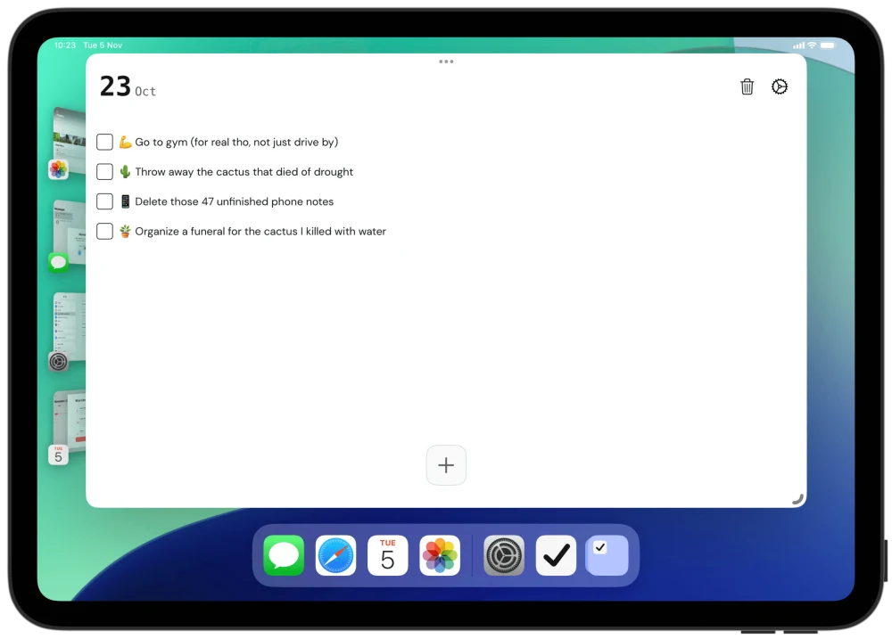 Interfaz minimalista de lista de tareas de Simply Things